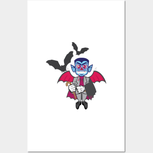 Vampire Kid Vector Illustration Posters and Art